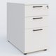Caisson hauteur de bureau mélamine 3 tiroirs, profondeur 80cm. Caisson Blanc et poignets Noir.