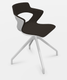 SWEETY Chaise 4 branches nylon. piétement blanc Tissu Marron