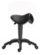Tabouret TRACTOR sur roulettes, réglage en hauteur de 44 à 55cm, coloris noir, piétement nylon noir