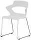 SWEETY Chaise pied luge H46cm. coque polypropylène coloris blanc. piétement chrome
