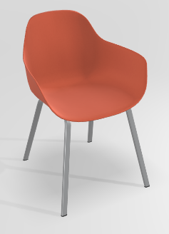 CHAISES ET TABOURETS - Pour tables standards, ht 75 cm, piétement 4 pieds - COCOON 4P Chaise 4 pieds. L.56xP.59xH.82cm-hauteur assise 46cm.