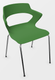 SWEETY Chaise 4 pieds tube. coque polypropylène coloris vert. piétement chrome