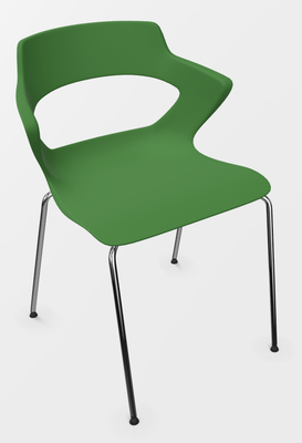 VISITEURS ET FONCTIONNELS - 4 Pieds - SWEETY Chaise 4 pieds tube. coque polypropylène coloris vert. piétement chrome