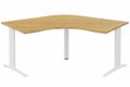 k1 Poutre - Plan compact 120° symétrique 120x120x80 / 80 -Finitions : PLATEAUX: NOYER (NO) / PIETEMENTS: BLANC (BL)