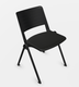 LEO Chaise 4 pieds. époxy coloris noir
