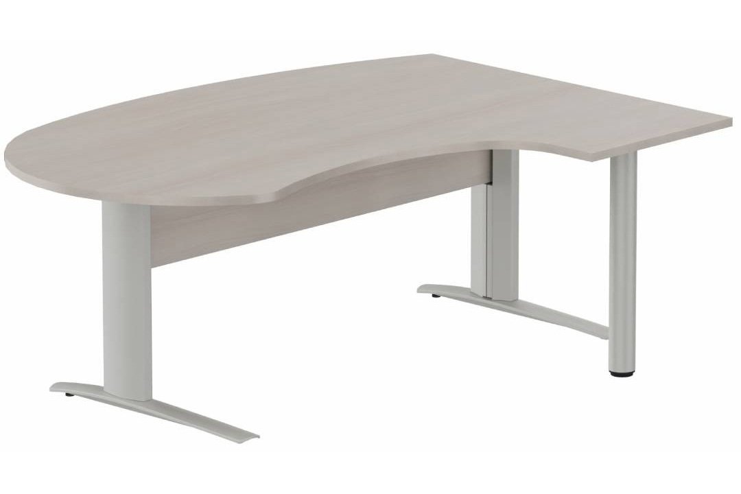 K1 VDF bois compact 90° manager 190x141x104x60cm sur pied de soutien, plateau acacia, structure aluminium
