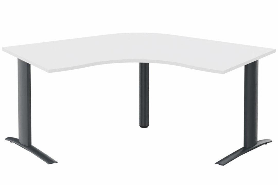 K1 Poutre - Plan compact 120° symétrique 120x120x80 / 80 - -Finitions : PLATEAUX: BLANC (BL) / PIETEMENTS: ANTHRACITE (AN)