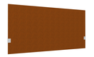 SECRET Panneau-écran acoustique H74cm pour poste solo L.140cm. 2 faces tissu STEP coloris orange chiné. pinces de fixation réglables en hauteur coloris aluminium
