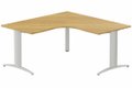 K2- Plan compact 90° symétrique 160x160x80x80 -Finitions : PLATEAUX: NOYER (NO) / PIETEMENTS: ALUMINIUM (AL)