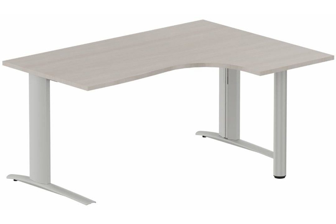 Bureau retour à droite sur pied, 160x120x80cm