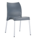 PALERME- Chaise empilable  en polypropylène structure en aluminium anodisè -Finition assise Anthracite(PAN)