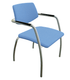 Diva - Chaise piétement 4 pieds chrome (CH).Assise et dossier tissu Vinyle Gris Clair DNL (D21)