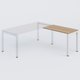 K3 retour direct 120x60cm sur pieds P.60cm. Plateau Noyer et pietement Blanc