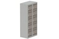 Vestiaire multicases 2 colonnes L,40cm 5 cases (fermeture cadenas) H,180xL,80xP,50cm coffre gris clair/portes basalte