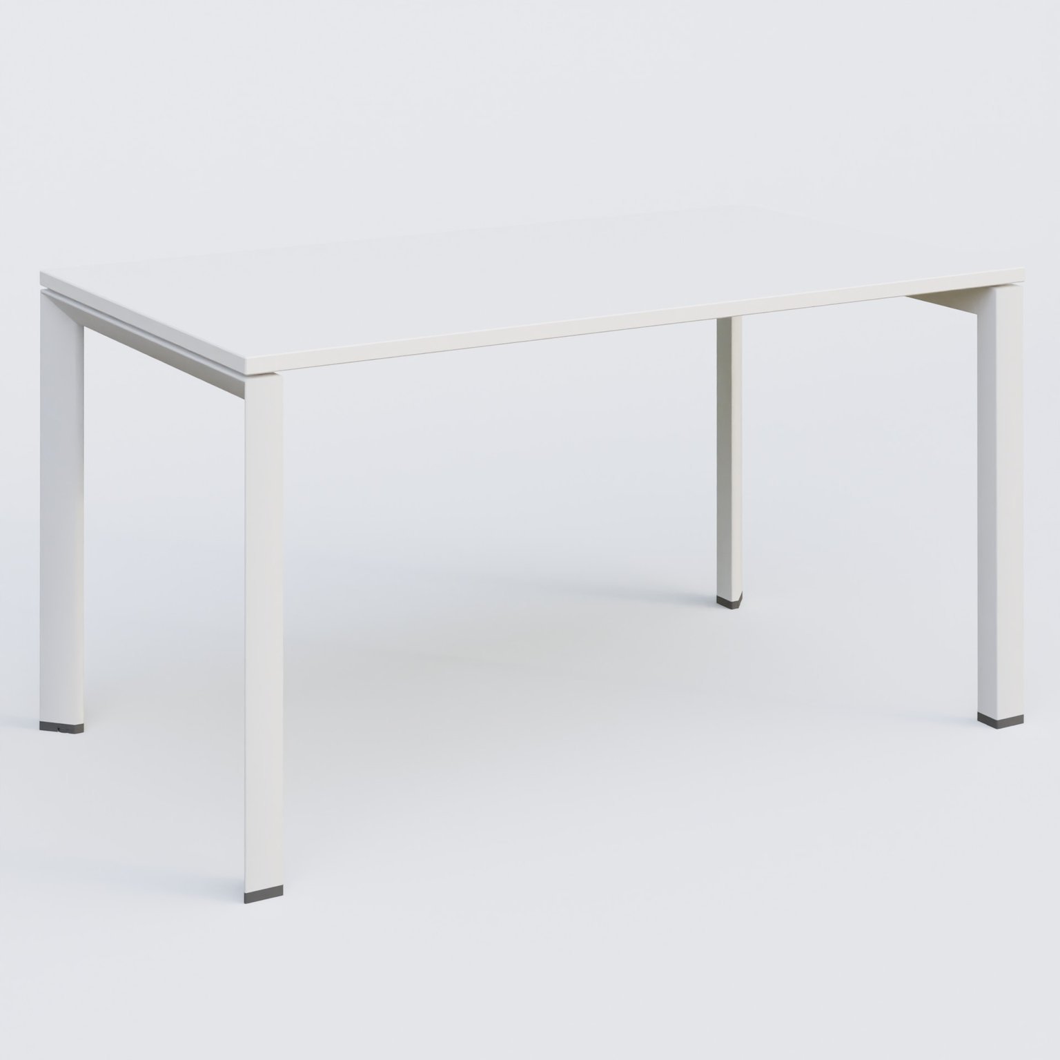 K7 plan droit 140*80 sur pieds fixe. Plateau Blanc et pietement Blanc