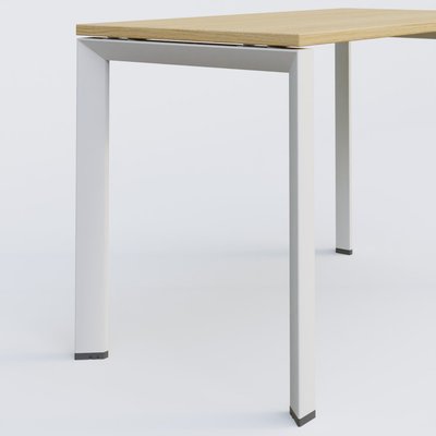 Gamme K7 - Plans droits - K7 plan droit 100*60 sur pieds fixe. Plateau Chêne clair et pietement Blanc