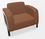QUORUM fauteuil 1 place, 99x85xH71cm, structure chromée