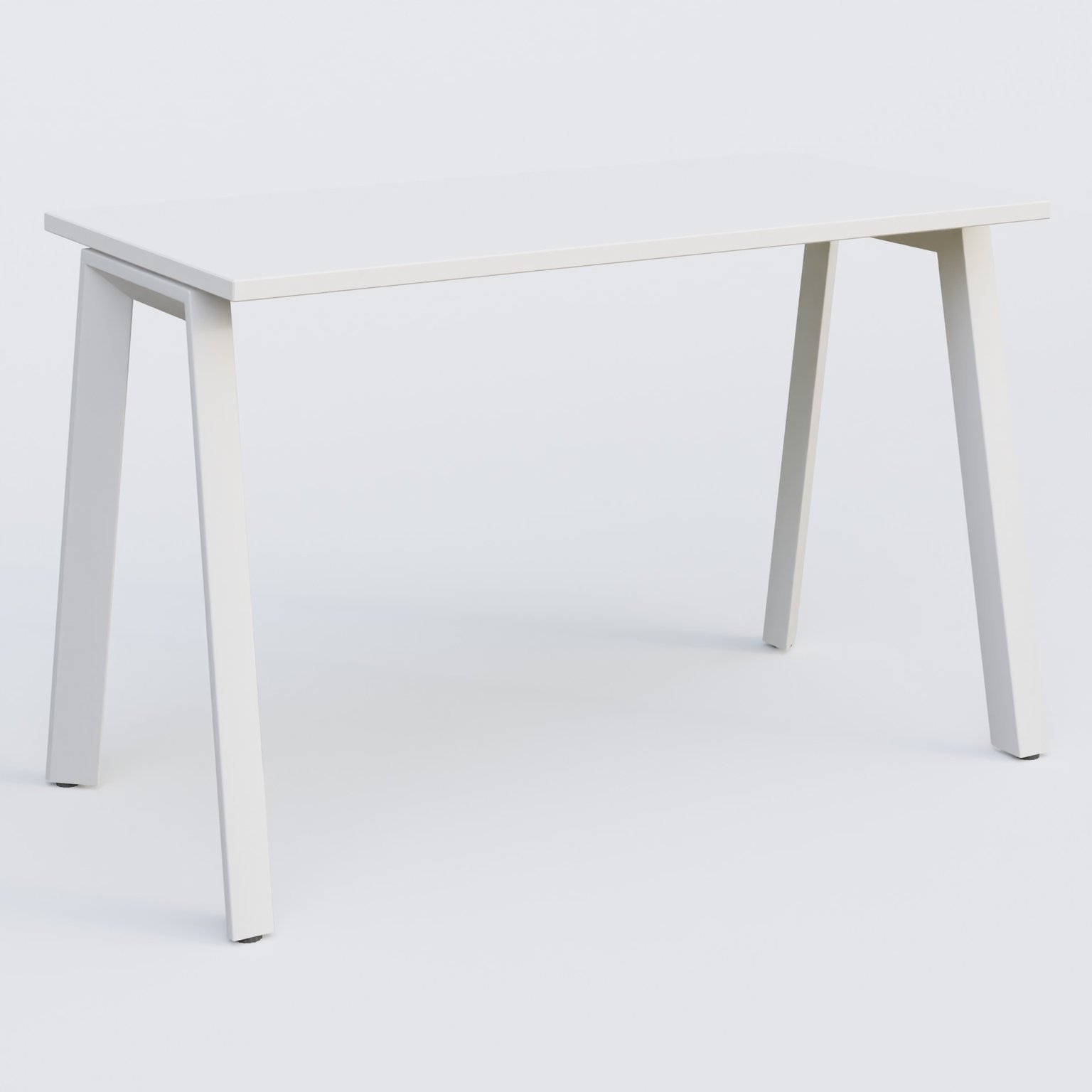 K8 plan droit 120*60 sur pieds fixe. Plateau Blanc et pietement Blanc