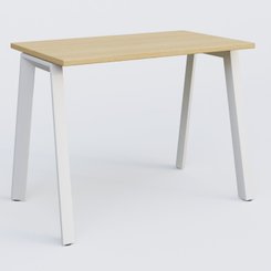 Gamme K8 - Plans droits - K8 plan droit 100*60 sur pieds fixe. Plateau Chêne clair et pietement Blanc