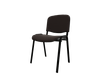 Joker Eco - Chaise piétement 4 pieds laqué noir (Noir).Assise et dossier tissu Bondai Brun Foncé (BNM)