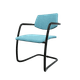 Diva - Chaise piétement luge laqué noir (A).Assise et dossier tissu Berta Bleu (AD6)
