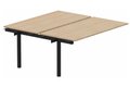 k3 - Bench suivant 2 Plateaux fixes 160x70 (encombrement P145xL160cm) -Finitions : PLATEAUX: HETRE (HE) / PIETEMENTS: NOIR GRAINE MAT (NG ) / 