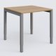 Bureau droit gamme K3 80-80 cm hauteur réglable. Plateau Noyer et pietement Aluminium.