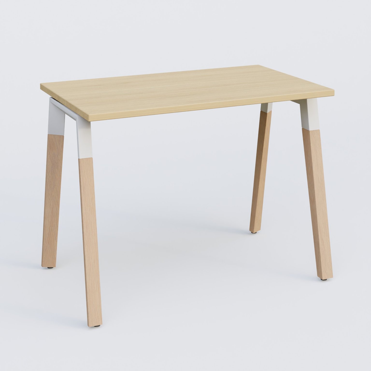 K8Wood Plan droit 120x60 -Finitions = Plateau : CE /Piétements : Blanc / Hetre (BW)