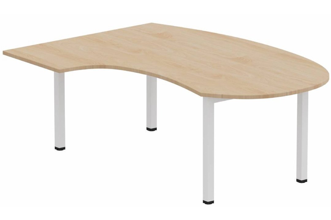 K3 compact 90° manager 190x141x104x60cm, plateau hêtre, structure blanc