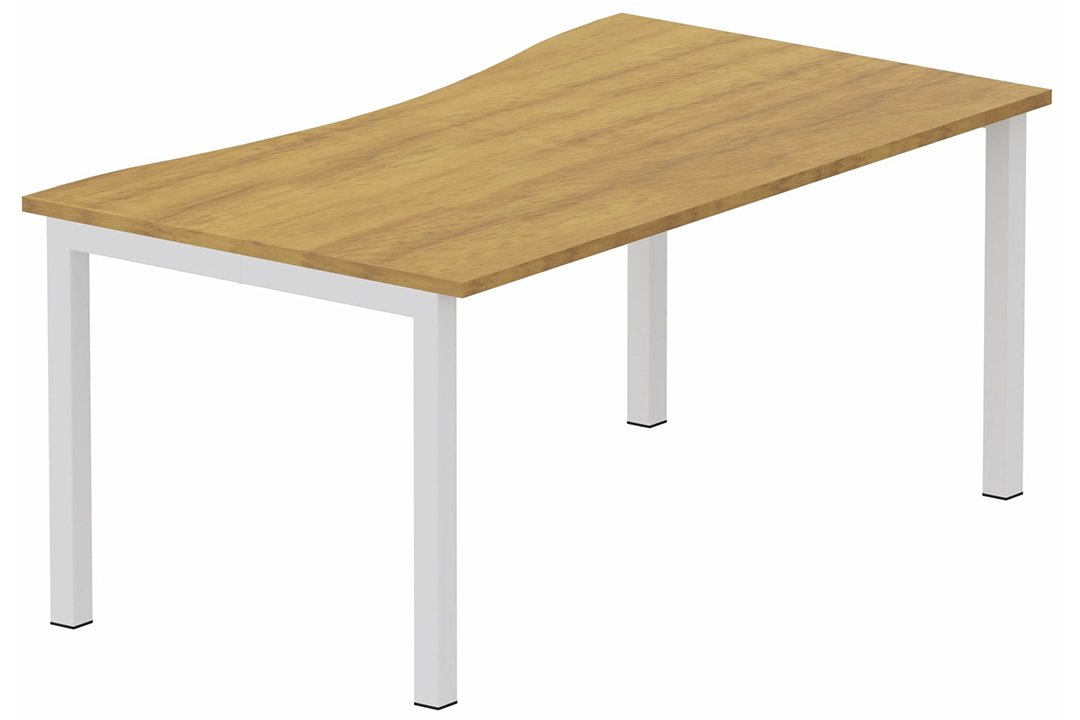 K3 Plan vague 180x90x80cm, plateau noyer, structure blanc