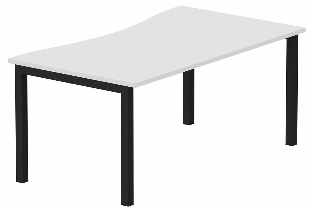 K3- Plan vague symétrique 180x90x80 -Finitions : PLATEAUX: BLANC (BL) / PIETEMENTS: NOIR GRAINE MAT (NG)