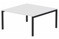 K3 plan carré 145x145cm, plateau blanc, structure noire