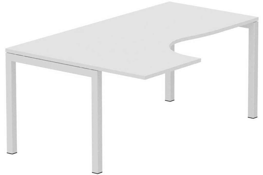 Plan Compact 90° asymétrique 180x120x80/60cm retour à gauche blanc/blanc - sur délai