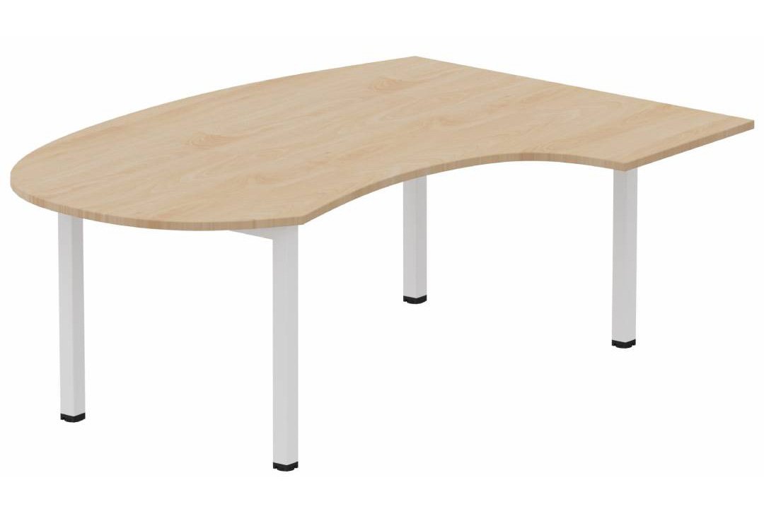 K3 compact 90° manager 190x141x104x60cm, plateau hêtre, structure blanc