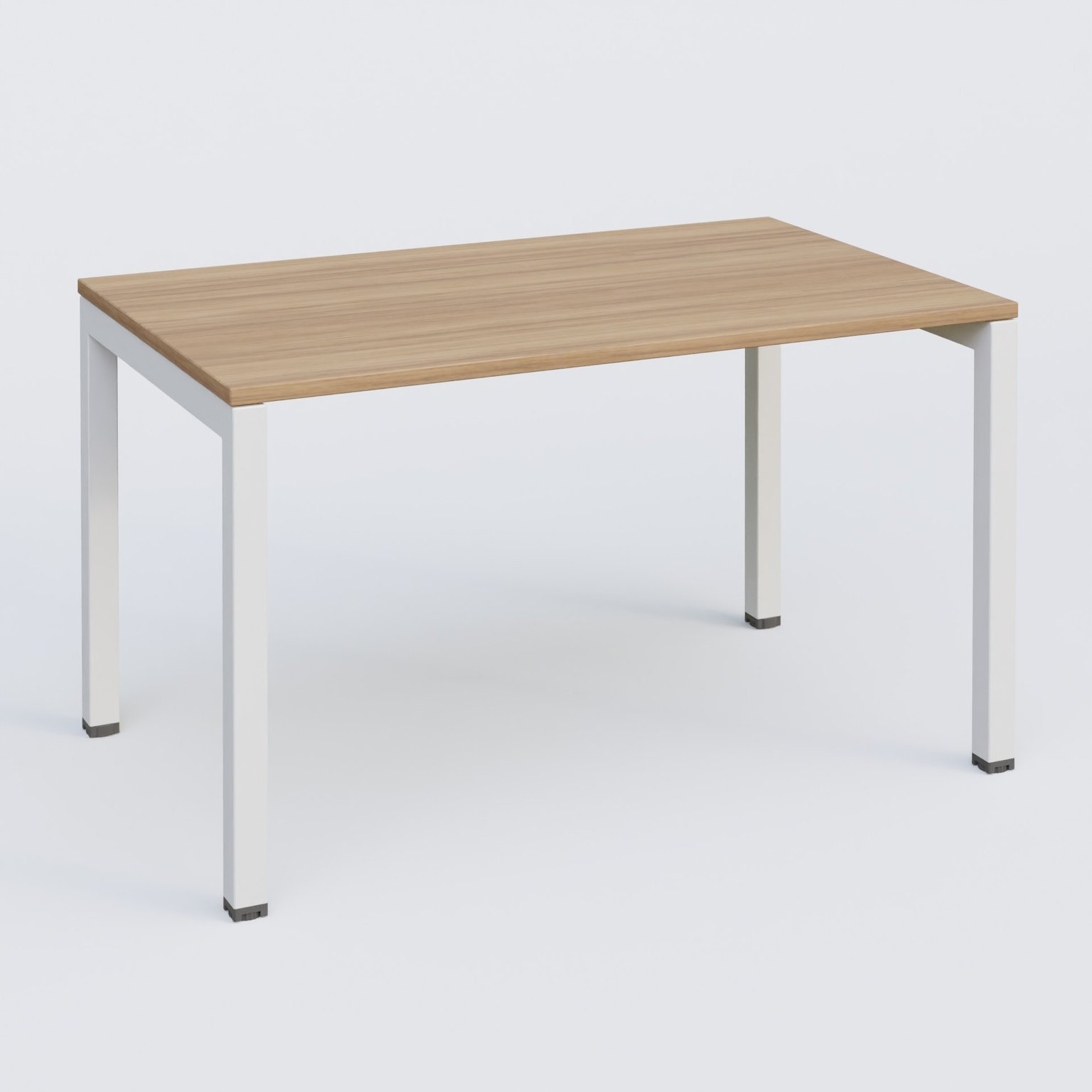 K3 Plateau droit 120x80 . Plateau Noyer et pietement Blanc