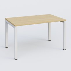 Gamme K3 - Plans droits - K3 Plateau droit 120x80 . Plateau Chêne clair et pietement Blanc/Piétements : Blanc (BL)