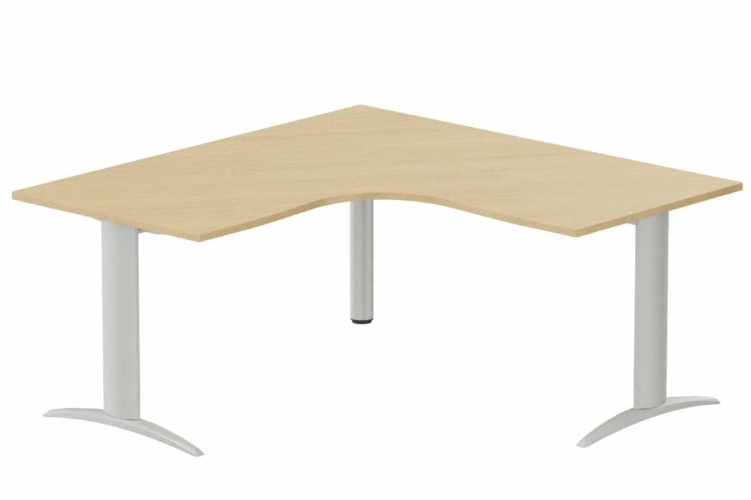 K2- Plan compact 90° symétrique 160x160x80x80 -Finitions : PLATEAUX: CHENE (CE) / PIETEMENTS: ALUMINIUM (AL)
