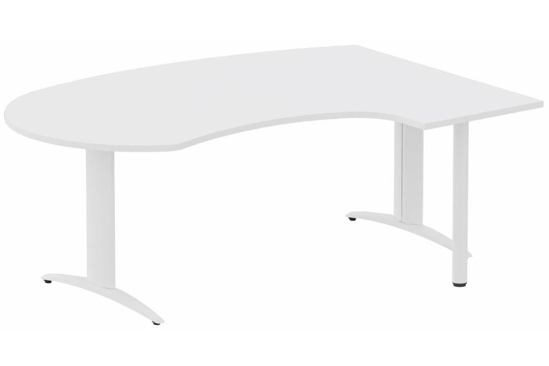 K2 compact 90° manager 190x141x104x60cm sur pied de soutien, plateau blanc, structure blanc