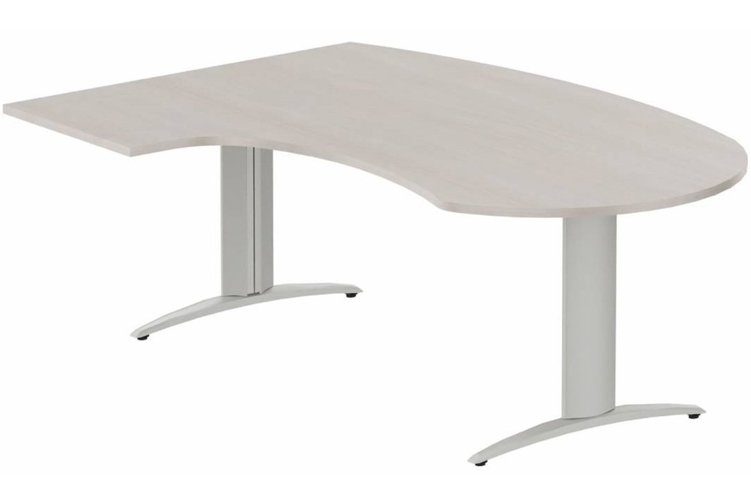 K2 compact 90° manager 190x141x104x60cm sur pied de soutien, plateau acacia, structure aluminium