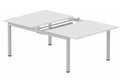 K3 Bench départ 2 plateaux coulissants 140x80cm encombrement 140x165cm blanc/aluminium - sur délai