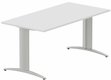 Module composable pied i, L.160xP.80cm, départ, plateau blanc, structure aluminium, plateau blanc, structure aluminium
