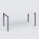 K3 Plateau droit 160x80 . Plateau Blanc et pietement Aluminium