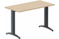 Module composable pied i, L.120xP.60cm, départ, plateau hêtre, structure anthracite, plateau hêtre, structure anthracite