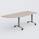 Module d'angle 90° Gauche gamme Arca 200-80 cm. Plateau Acacia et pietement Aluminium.