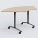 Module 1/4 de couronne pour table abattante gamme Arca 120-120 cm. Plateau Hêtre et pietement Aluminium.
