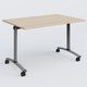 Table abattante gamme Arca 120-80 cm. Plateau Hêtre et pietement Aluminium.