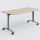 Module d'extrémité pour table abattante gamme Arca 165-80 cm. Plateau Hêtre et pietement Aluminium.