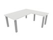 X4 Ensemble de bureau 180x90cm + retour 60x100cm sur pieds aluminium/ blanc - sur délai