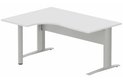 K1 VDF METAL Compact 90° asymétrique 180x120x80/60cm retour à gauche sur pied de soutien blanc/aluminium - sur délai
