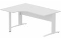 K1 VDF METAL Compact 90° asymétrique 160x120x80/60cm retour à gauche sur pied de soutien blanc/blanc - sur délai